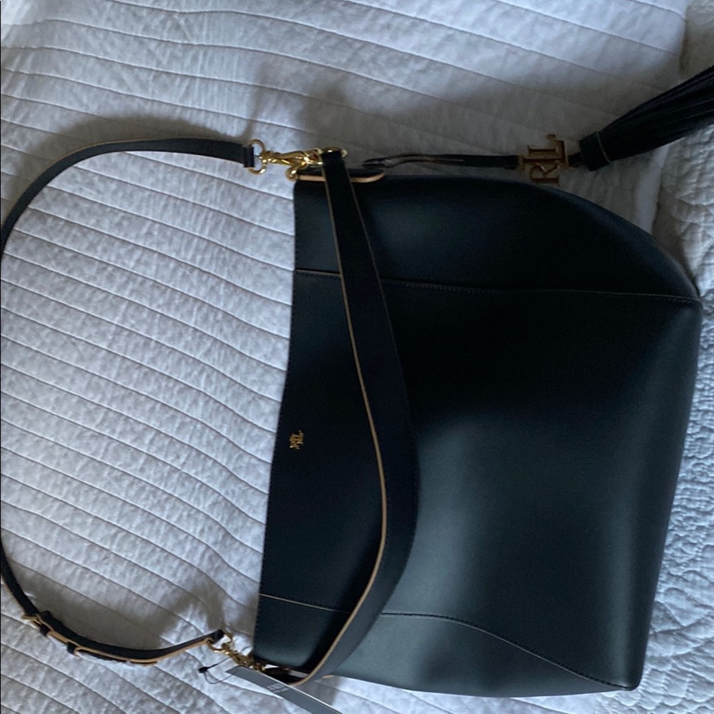 Ralph Lauren Black Carryover handbag.  New with tags and dust bag.